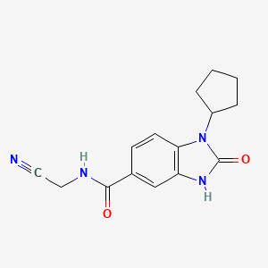 molecular formula C15H16N4O2 B2682027 N-(cyanomethyl)-1-cyclopentyl-2-oxo-2,3-dihydro-1H-1,3-benzodiazole-5-carboxamide CAS No. 1311677-36-7