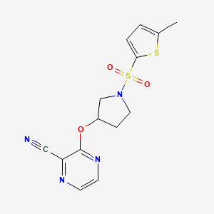 3-((1-((5-Methylthiophen-2-yl)sulfonyl)pyrrolidin-3-yl)oxy)pyrazine-2-carbonitrile