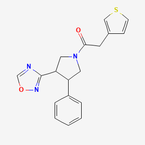 1-(3-(1,2,4-Oxadiazol-3-yl)-4-phenylpyrrolidin-1-yl)-2-(thiophen-3-yl)ethanone