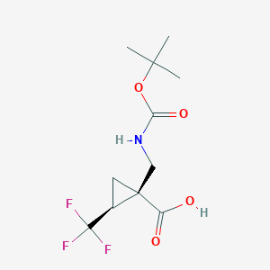 (1S,2S)-1-[[(2-Methylpropan-2-yl)oxycarbonylamino]methyl]-2-(trifluoromethyl)cyclopropane-1-carboxylic acid