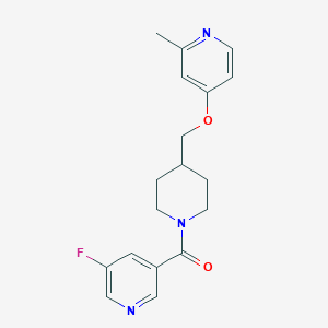 molecular formula C18H20FN3O2 B2682038 (5-Fluoropyridin-3-yl)-[4-[(2-methylpyridin-4-yl)oxymethyl]piperidin-1-yl]methanone CAS No. 2379985-91-6