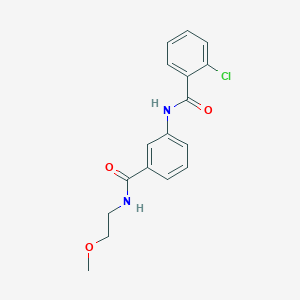 molecular formula C17H17ClN2O3 B268204 2-chloro-N-(3-{[(2-methoxyethyl)amino]carbonyl}phenyl)benzamide 