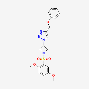 molecular formula C20H22N4O5S B2682046 1-(1-((2,5-二甲氧基苯基)磺酰基)氮杂环丁烷-3-基)-4-(苯氧甲基)-1H-1,2,3-三唑 CAS No. 2034593-06-9