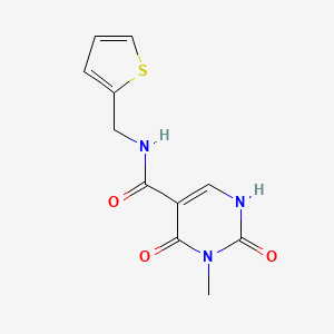 molecular formula C11H11N3O3S B2682053 3-methyl-2,4-dioxo-N-(thiophen-2-ylmethyl)-1,2,3,4-tetrahydropyrimidine-5-carboxamide CAS No. 1351662-15-1