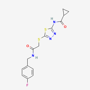 N-[5-[2-[(4-fluorophenyl)methylamino]-2-oxoethyl]sulfanyl-1,3,4-thiadiazol-2-yl]cyclopropanecarboxamide