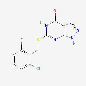 6-((2-chloro-6-fluorobenzyl)thio)-1H-pyrazolo[3,4-d]pyrimidin-4(5H)-one