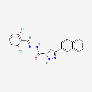 (E)-N'-(2,6-dichlorobenzylidene)-3-(naphthalen-2-yl)-1H-pyrazole-5-carbohydrazide