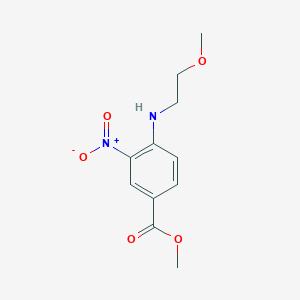 molecular formula C11H14N2O5 B2682071 4-(2-Methoxy-ethylamino)-3-nitro-benzoic acid methyl ester CAS No. 1325723-97-4