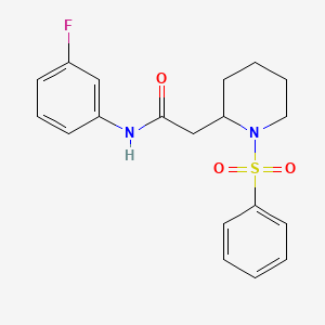 N-(3-fluorophenyl)-2-(1-(phenylsulfonyl)piperidin-2-yl)acetamide