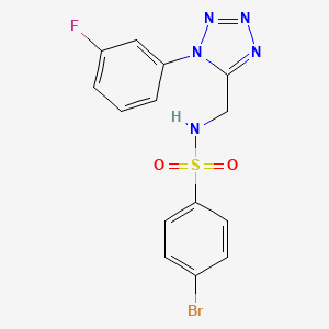 molecular formula C14H11BrFN5O2S B2682075 4-溴-N-((1-(3-氟苯基)-1H-四唑-5-基)甲基)苯磺酰胺 CAS No. 921060-81-3