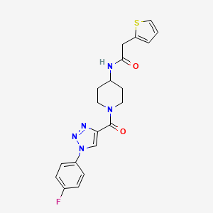 N-(1-(1-(4-fluorophenyl)-1H-1,2,3-triazole-4-carbonyl)piperidin-4-yl)-2-(thiophen-2-yl)acetamide
