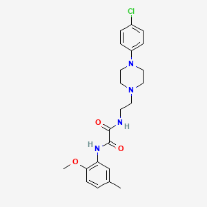 molecular formula C22H27ClN4O3 B2682086 N1-(2-(4-(4-chlorophenyl)piperazin-1-yl)ethyl)-N2-(2-methoxy-5-methylphenyl)oxalamide CAS No. 1049575-96-3