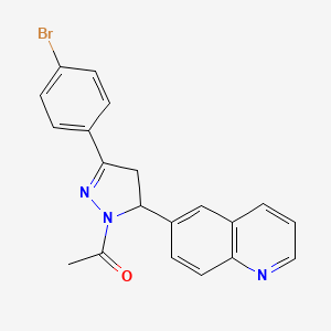 molecular formula C20H16BrN3O B2682092 1-(3-(4-溴苯基)-5-(喹啉-6-基)-4,5-二氢-1H-吡唑-1-基)乙酮 CAS No. 328540-32-5