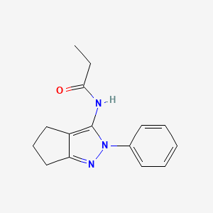 molecular formula C15H17N3O B2682093 N-(2-phenyl-2,4,5,6-tetrahydrocyclopenta[c]pyrazol-3-yl)propionamide CAS No. 1209217-65-1