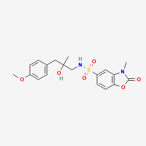 molecular formula C19H22N2O6S B2682096 N-(2-hydroxy-3-(4-methoxyphenyl)-2-methylpropyl)-3-methyl-2-oxo-2,3-dihydrobenzo[d]oxazole-5-sulfonamide CAS No. 1448125-18-5
