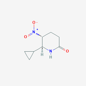 molecular formula C8H12N2O3 B2682101 (5R,6S)-6-Cyclopropyl-5-nitropiperidin-2-one CAS No. 2377004-24-3