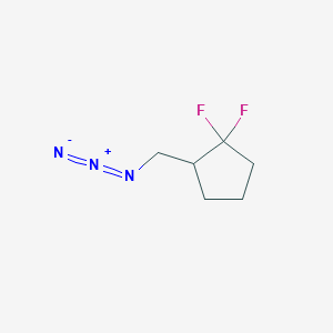 molecular formula C6H9F2N3 B2682111 2-(叠氮甲基)-1,1-二氟环戊烷 CAS No. 1820619-51-9