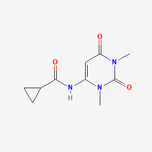 molecular formula C10H13N3O3 B2682114 N-(1,3-dimethyl-2,6-dioxo-1,2,3,6-tetrahydropyrimidin-4-yl)cyclopropanecarboxamide CAS No. 438614-19-8
