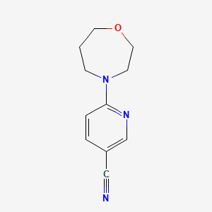 molecular formula C11H13N3O B2682115 6-(1,4-Oxazepan-4-yl)pyridine-3-carbonitrile CAS No. 1251389-86-2