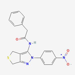 N-[2-(4-nitrophenyl)-4,6-dihydrothieno[3,4-c]pyrazol-3-yl]-2-phenylacetamide