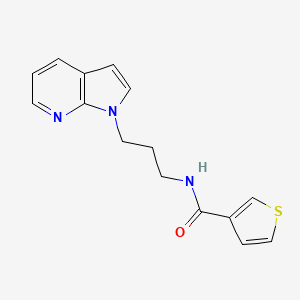 molecular formula C15H15N3OS B2682134 N-(3-(1H-pyrrolo[2,3-b]pyridin-1-yl)propyl)thiophene-3-carboxamide CAS No. 1798485-86-5