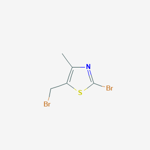 molecular formula C5H5Br2NS B2682137 2-Bromo-5-(bromomethyl)-4-methylthiazole CAS No. 1011532-22-1