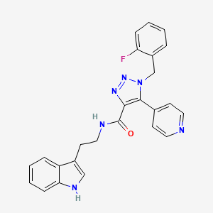 molecular formula C25H21FN6O B2682141 N-(2-(1H-indol-3-yl)ethyl)-1-(2-fluorobenzyl)-5-(pyridin-4-yl)-1H-1,2,3-triazole-4-carboxamide CAS No. 2191405-04-4