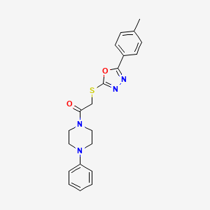 2-[[5-(4-Methylphenyl)-1,3,4-oxadiazol-2-yl]thio]-1-(4-phenyl-1-piperazinyl)ethanone