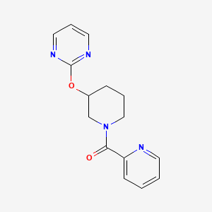 molecular formula C15H16N4O2 B2682162 吡啶-2-基(3-(嘧啶-2-氧基)哌啶-1-基)甲酮 CAS No. 2034278-39-0