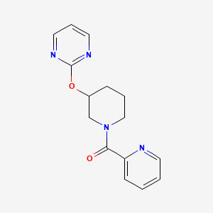 molecular formula C15H16N4O2 B2682162 2-{[1-(pyridine-2-carbonyl)piperidin-3-yl]oxy}pyrimidine CAS No. 2034278-39-0