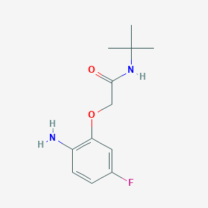 molecular formula C12H17FN2O2 B2682168 2-(2-氨基-5-氟苯氧基)-N-叔丁基乙酰胺 CAS No. 926266-56-0