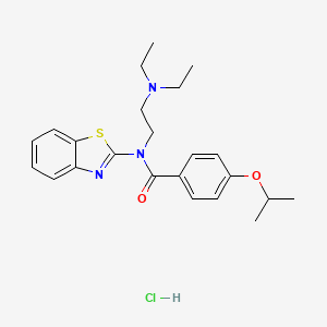 molecular formula C23H30ClN3O2S B2682169 N-(benzo[d]thiazol-2-yl)-N-(2-(diethylamino)ethyl)-4-isopropoxybenzamide hydrochloride CAS No. 1215622-93-7