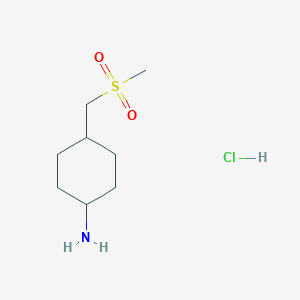 molecular formula C8H18ClNO2S B2682173 4-(Methanesulfonylmethyl)cyclohexan-1-amine hydrochloride CAS No. 1820607-77-9
