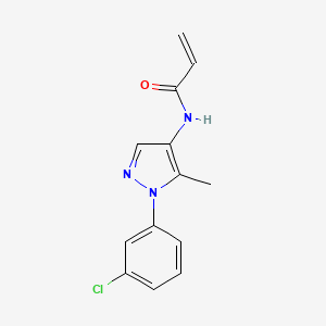 molecular formula C13H12ClN3O B2682179 N-[1-(3-Chlorophenyl)-5-methylpyrazol-4-yl]prop-2-enamide CAS No. 2305452-32-6