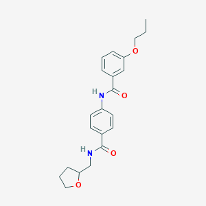 molecular formula C22H26N2O4 B268218 3-propoxy-N-(4-{[(tetrahydro-2-furanylmethyl)amino]carbonyl}phenyl)benzamide 