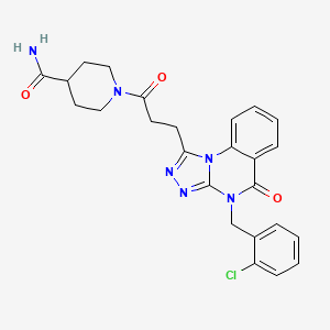 1-{3-[4-(2-Chlorobenzyl)-5-oxo-4,5-dihydro[1,2,4]triazolo[4,3-a]quinazolin-1-yl]propanoyl}piperidine-4-carboxamide