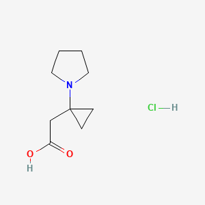 2-(1-Pyrrolidin-1-ylcyclopropyl)acetic acid;hydrochloride