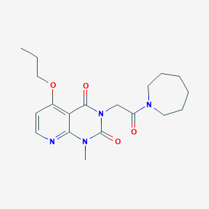 molecular formula C19H26N4O4 B2682190 3-(2-(氮杂庚烷-1-基)-2-氧代乙基)-1-甲基-5-丙氧基吡啶并[2,3-d]嘧啶-2,4(1H,3H)-二酮 CAS No. 921480-48-0