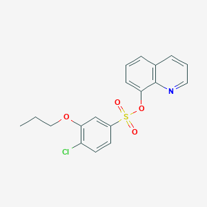 molecular formula C18H16ClNO4S B2682192 Quinolin-8-yl 4-chloro-3-propoxybenzene-1-sulfonate CAS No. 2415620-74-3
