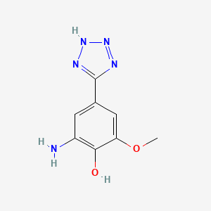 molecular formula C8H9N5O2 B2682197 2-氨基-6-甲氧基-4-(2H-噻唑并[4,5-b]嘧啶-5-基)酚 CAS No. 1243977-55-0
