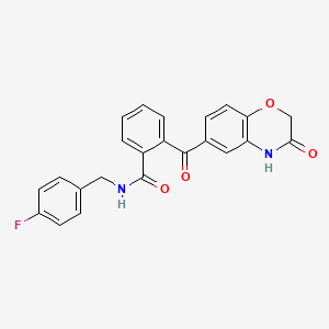 N-[(4-fluorophenyl)methyl]-2-(3-oxo-4H-1,4-benzoxazine-6-carbonyl)benzamide