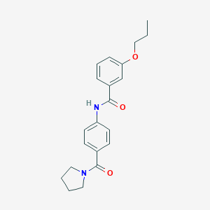 molecular formula C21H24N2O3 B268220 3-propoxy-N-[4-(1-pyrrolidinylcarbonyl)phenyl]benzamide 