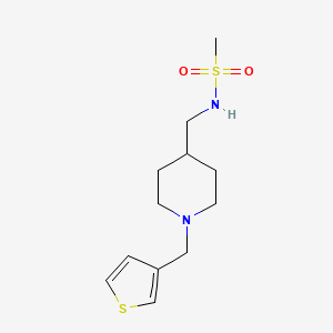 molecular formula C12H20N2O2S2 B2682208 N-((1-(噻吩-3-基甲基)哌啶-4-基)甲基)甲磺酰胺 CAS No. 1235269-56-3