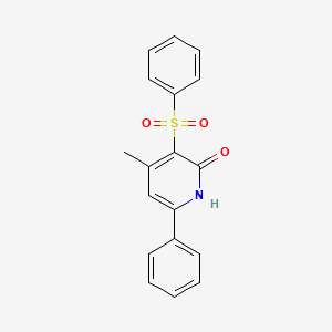 molecular formula C18H15NO3S B2682211 4-methyl-6-phenyl-3-(phenylsulfonyl)-2(1H)-pyridinone CAS No. 113123-47-0