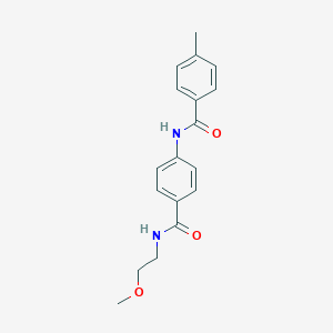 molecular formula C18H20N2O3 B268222 N-(4-{[(2-methoxyethyl)amino]carbonyl}phenyl)-4-methylbenzamide 