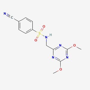 4-cyano-N-((4,6-dimethoxy-1,3,5-triazin-2-yl)methyl)benzenesulfonamide