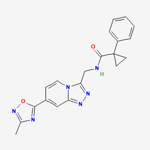 N-((7-(3-methyl-1,2,4-oxadiazol-5-yl)-[1,2,4]triazolo[4,3-a]pyridin-3-yl)methyl)-1-phenylcyclopropanecarboxamide
