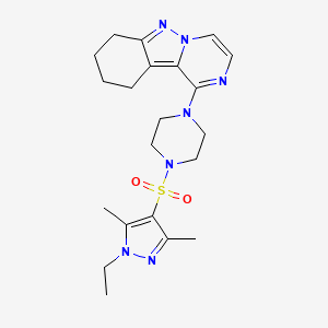 1-(4-((1-ethyl-3,5-dimethyl-1H-pyrazol-4-yl)sulfonyl)piperazin-1-yl)-7,8,9,10-tetrahydropyrazino[1,2-b]indazole