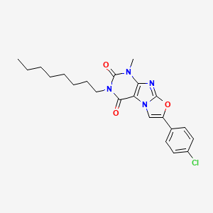 molecular formula C22H25ClN4O3 B2682226 7-(4-chlorophenyl)-1-methyl-3-octyloxazolo[2,3-f]purine-2,4(1H,3H)-dione CAS No. 899737-81-6