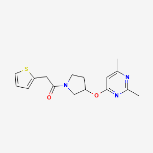 1-{3-[(2,6-Dimethylpyrimidin-4-yl)oxy]pyrrolidin-1-yl}-2-(thiophen-2-yl)ethan-1-one